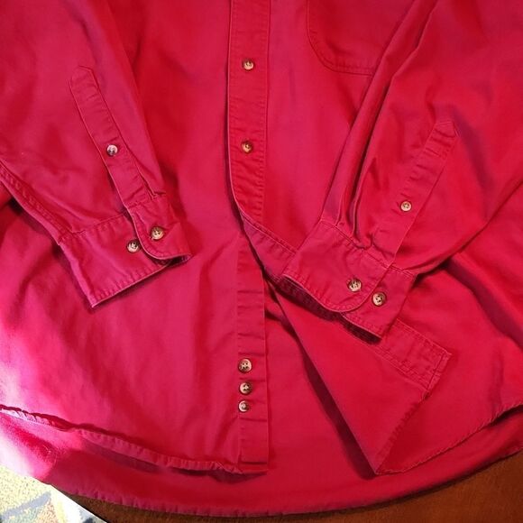 Croft & Barrow Long Sleeve Button Down Cotton Casual Shirt, Medium, Red - Picture 5 of 8